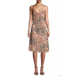 PAIGE Womens Dress XS Cicely Silk Faded‎ Leopard Animal Print Slip Edgy Chic